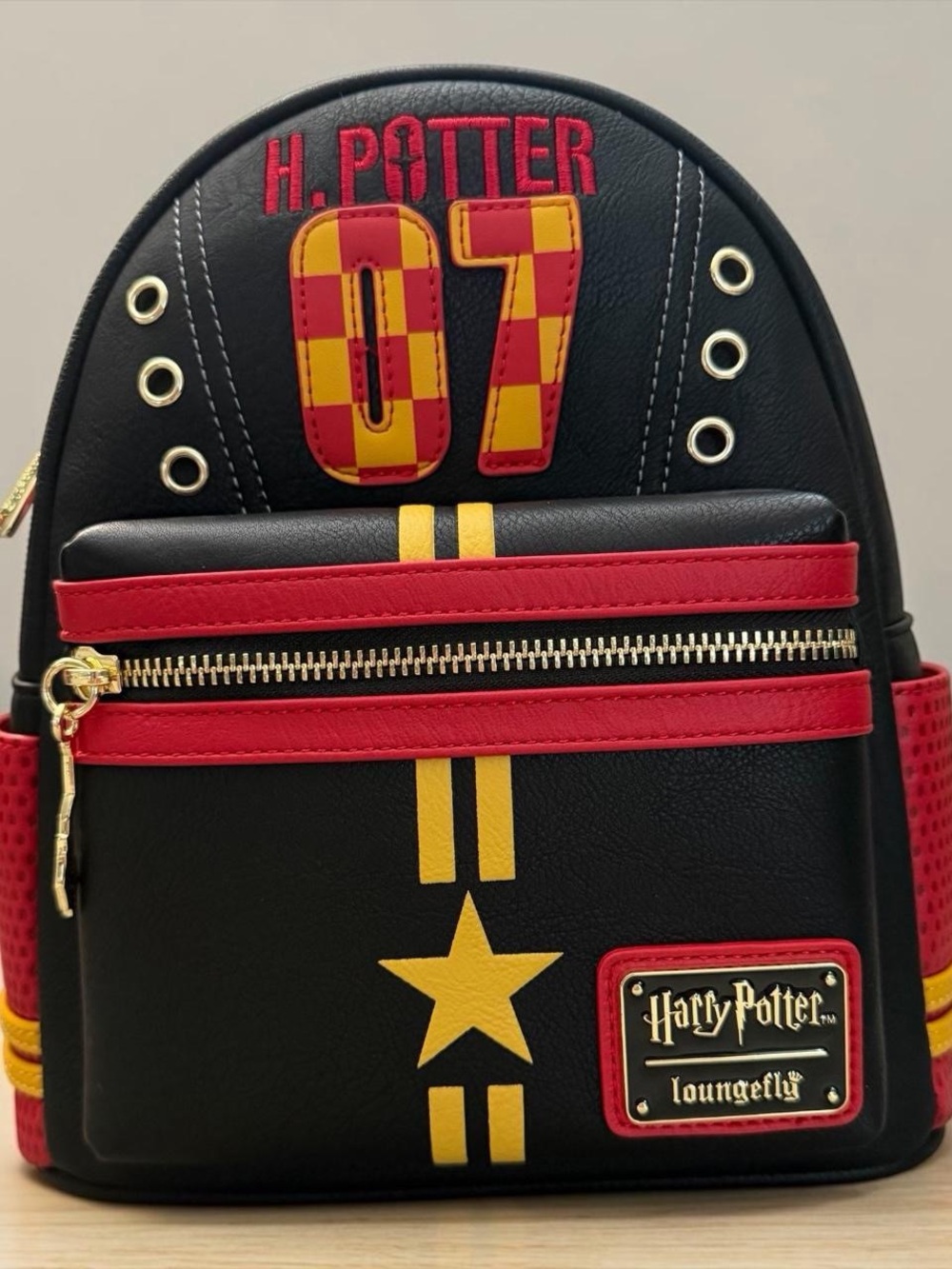 Loungefly Black Red Yellow H. Potter 07 Mini Backpack